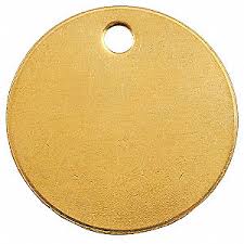 2" ROUND BRASS TAG