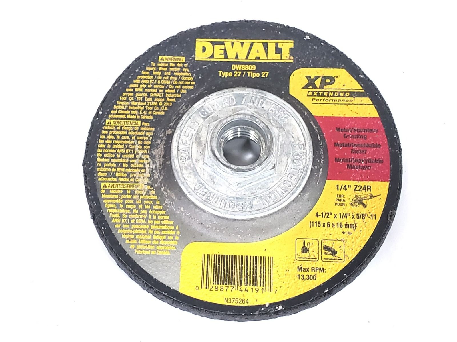 4.5 X 1/4 X 5/8-11 GRIND DISC SS