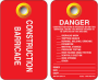 RED DANGER BARRICADE TAG 25/PKG