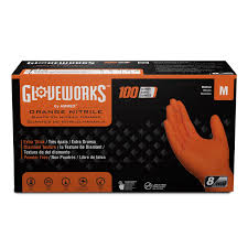 ORANGE HD NITRILE GLOVE MEDIUM
