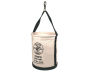 CANVAS BUCKET W/PKTS PLASTIC BTM