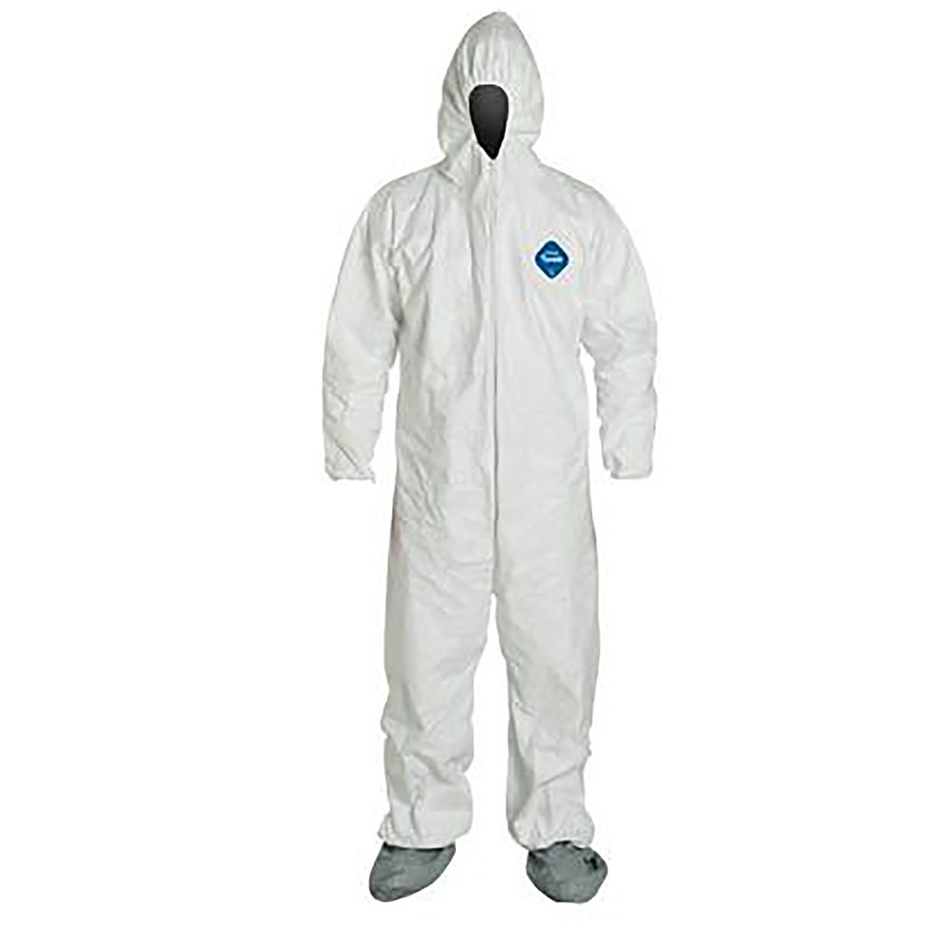 TYVEK COVERALLS W/HOOD/BOOTS