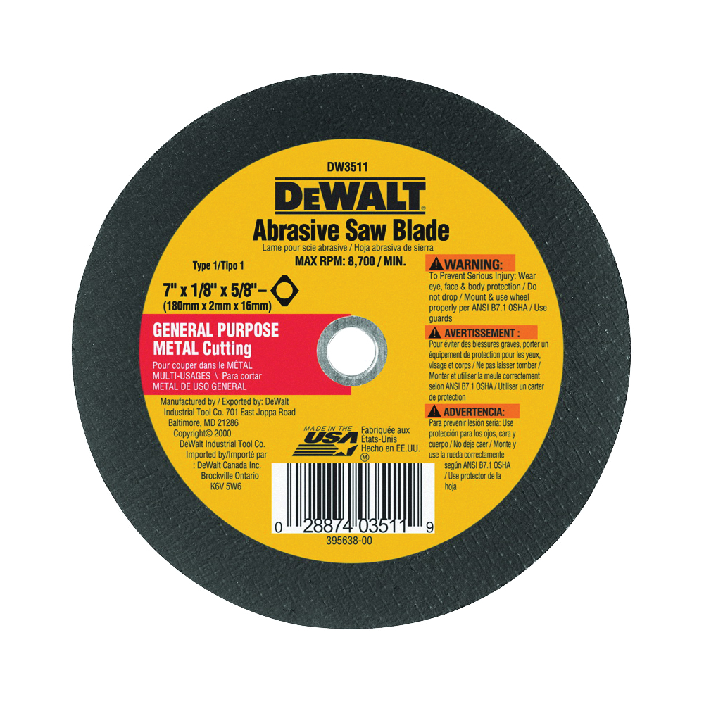 7"  ABRASIVE BLADE FOR METAL