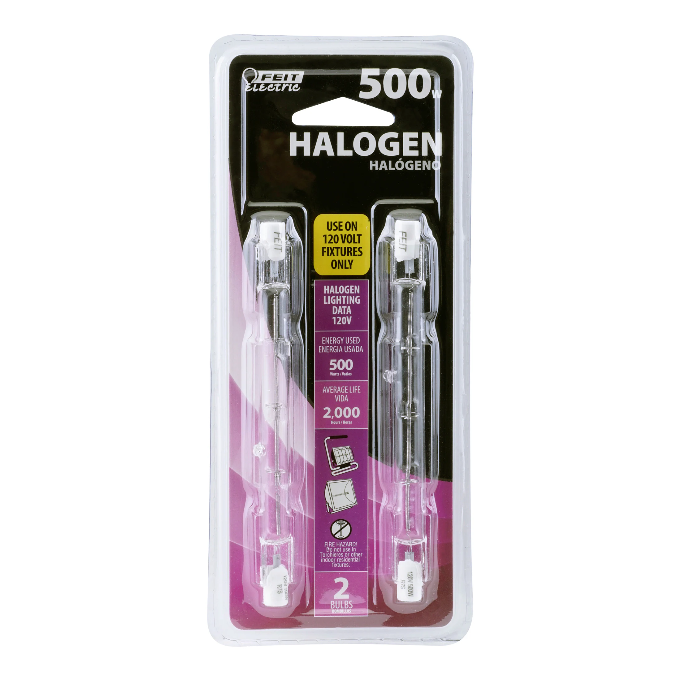 500 WATT HALOGEN BULB TWIN PACK