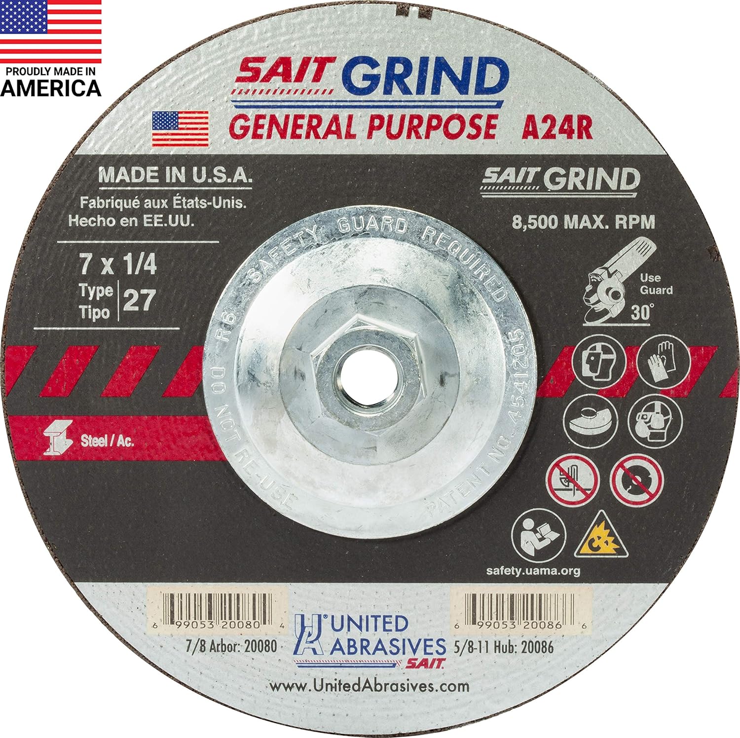 7X1/4X5/8-11 GRINDING DISC