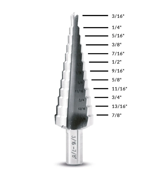3/16 TO 7/8  STEP DRILL BIT