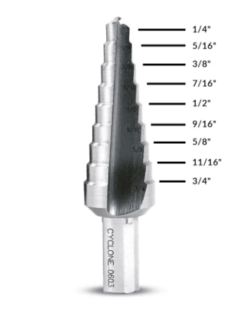 1/4 TO 3/4 STEP DRILL BIT
