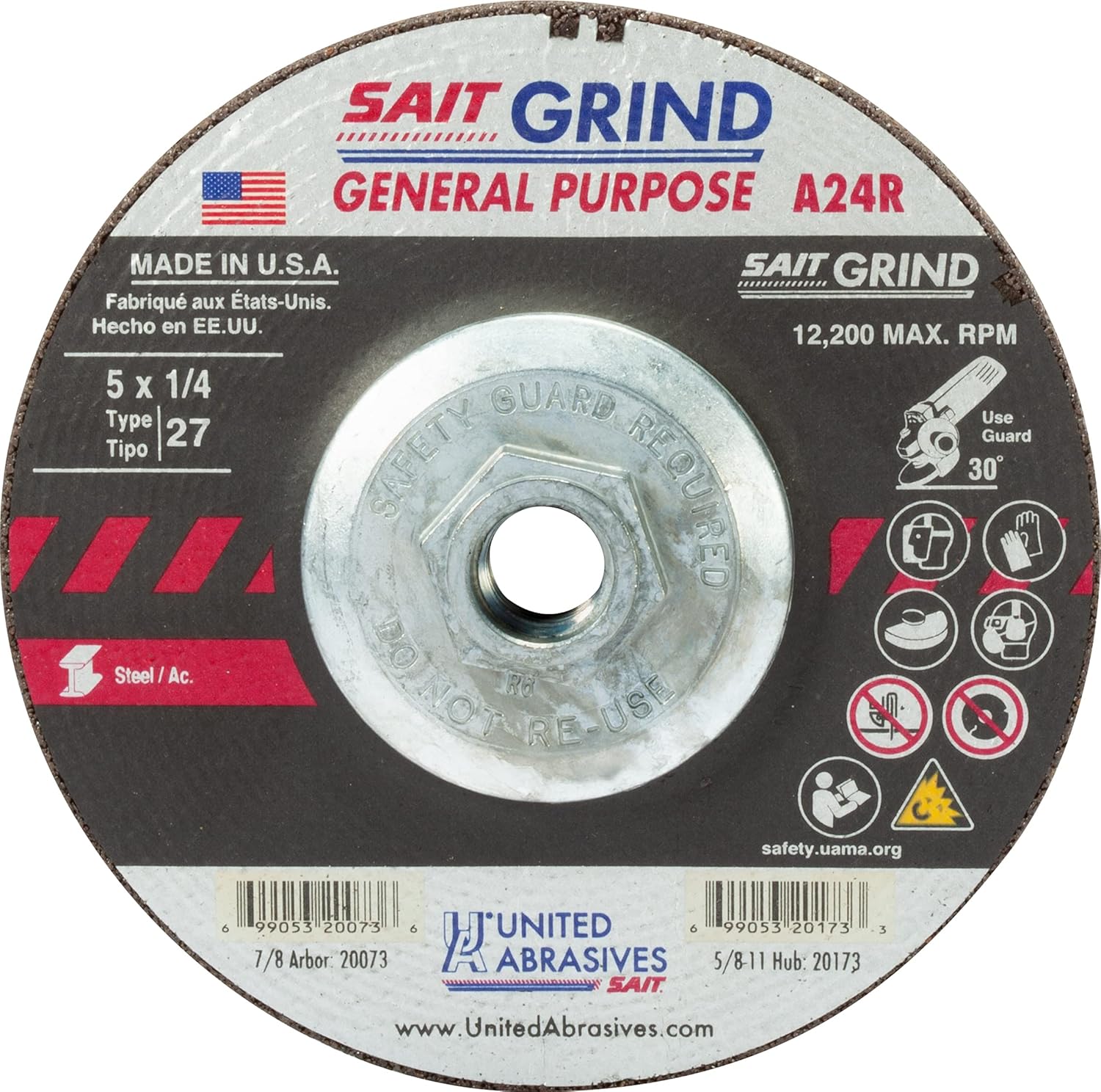 5X1/4X5/8-11 GRINDING DISC