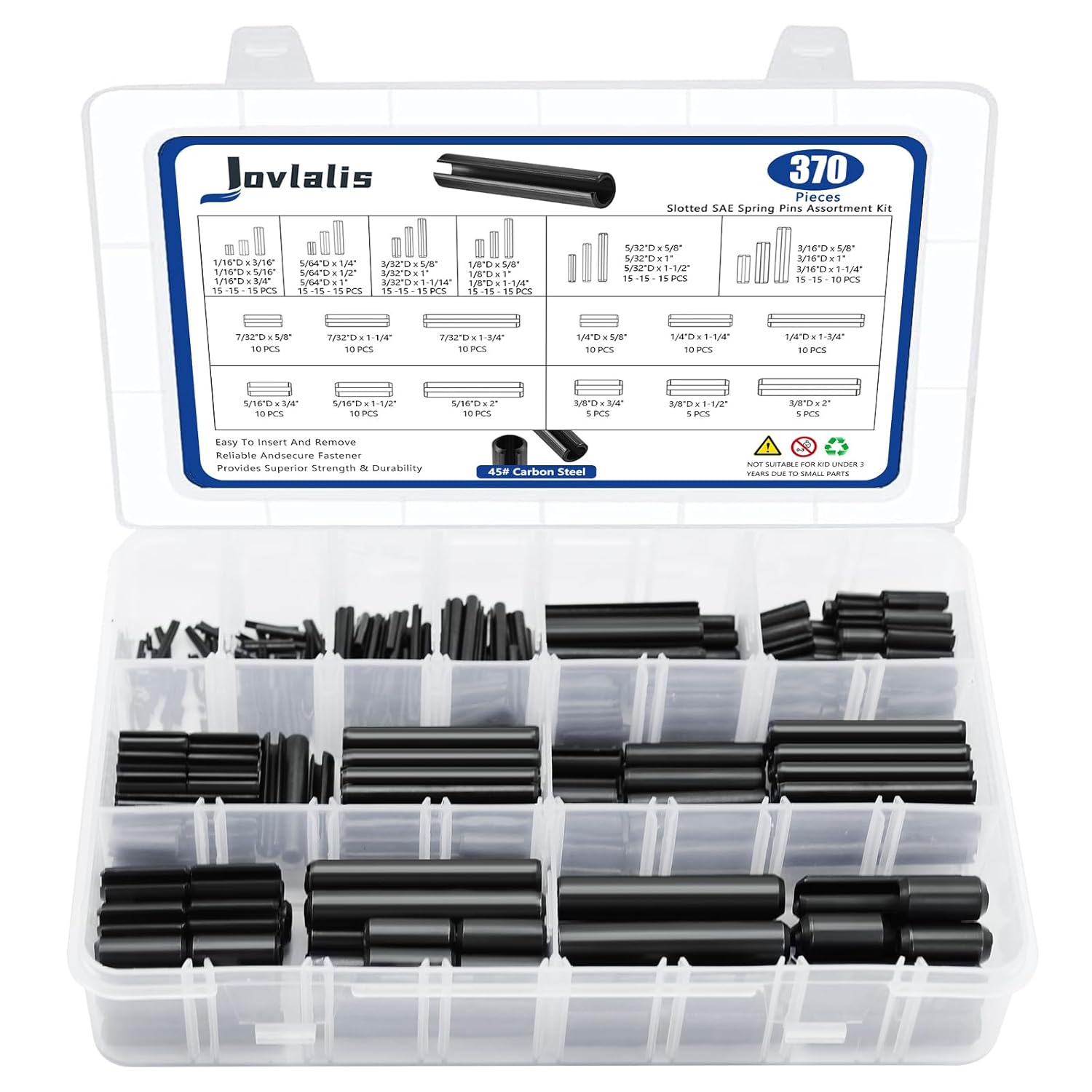 ROLL PIN ASSORTMENT 370PC