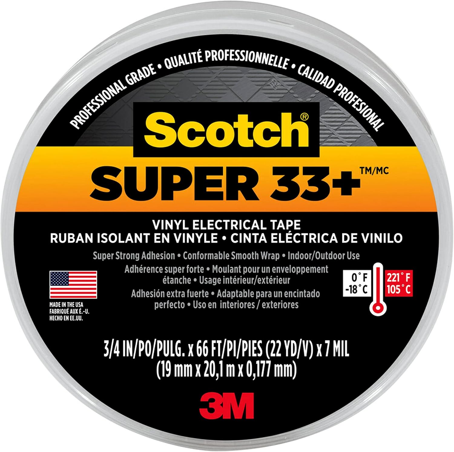ELECTRIC TAPE BLACK 3/4X66