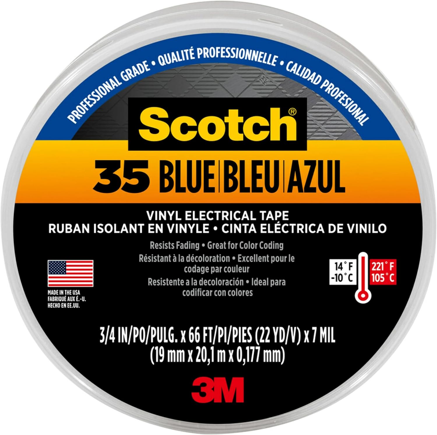ELECTRIC TAPE BLUE  3/4X66