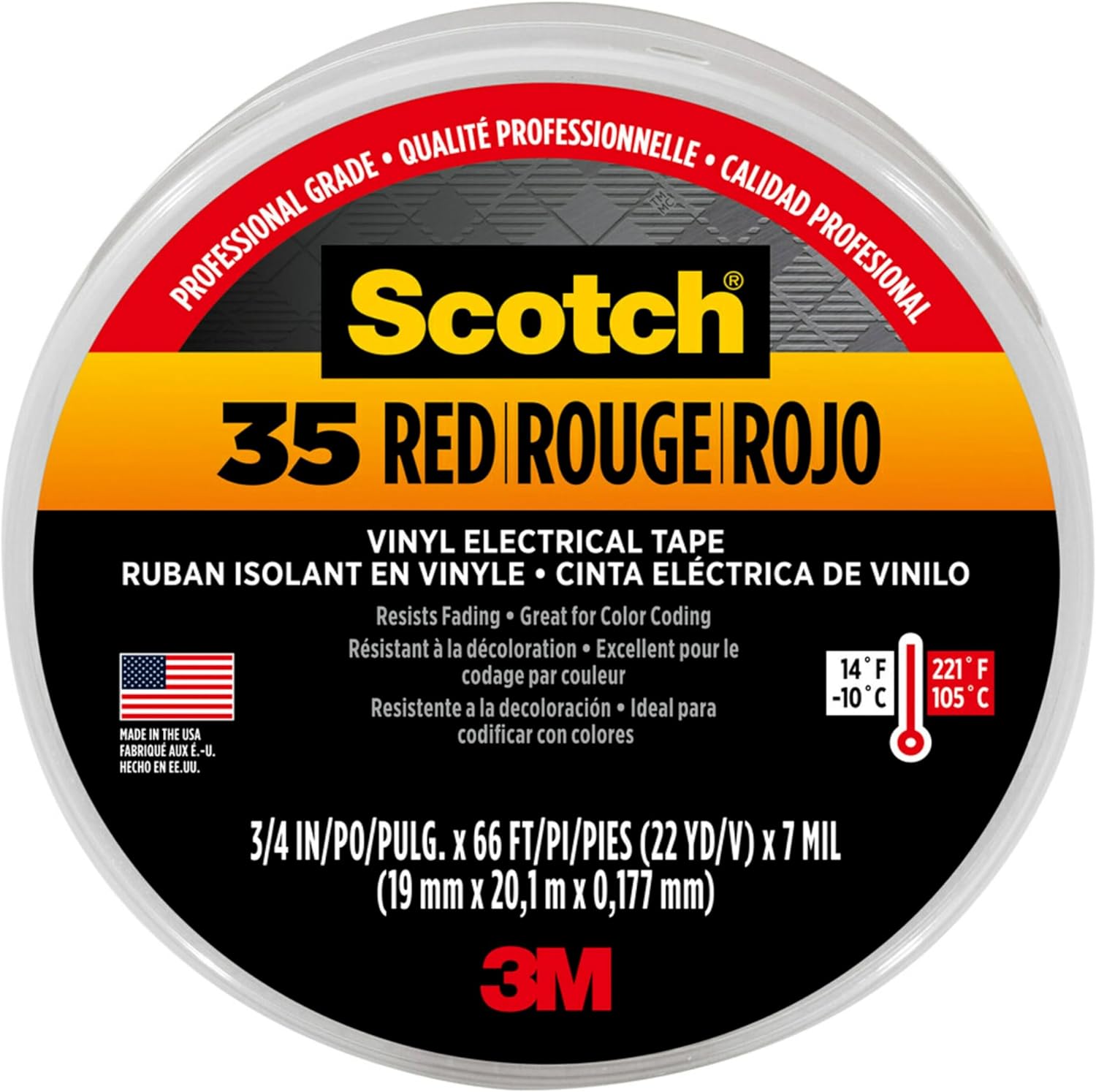 ELECTRIC TAPE RED    3/4X66