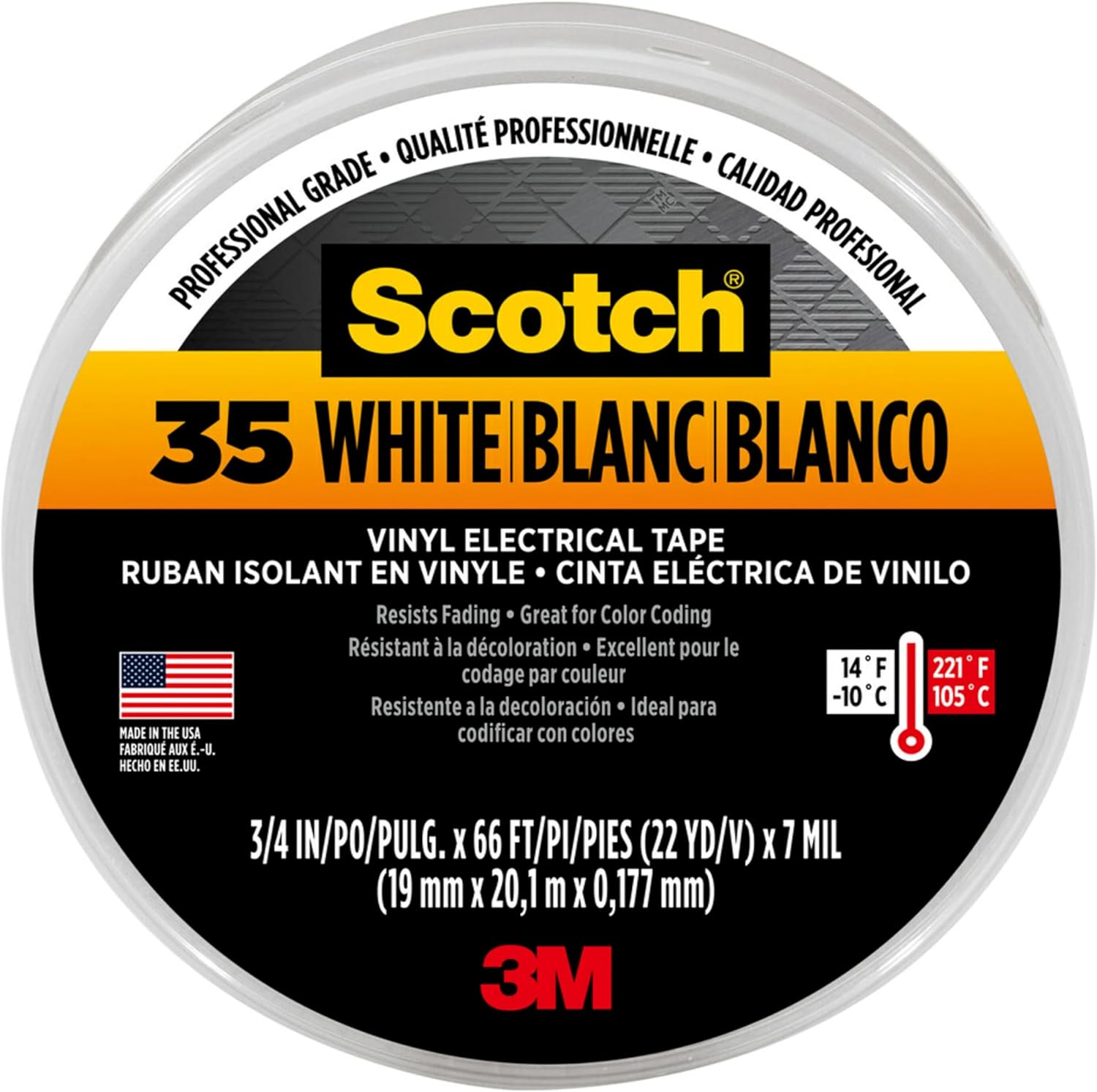 ELECTRIC TAPE YELLOW 3/4X66