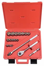 18PC SOCKET SET 12PT 3/8"-1-1/4"