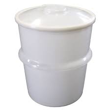 WHITE POLY DRUM WITH LID 25 GAL